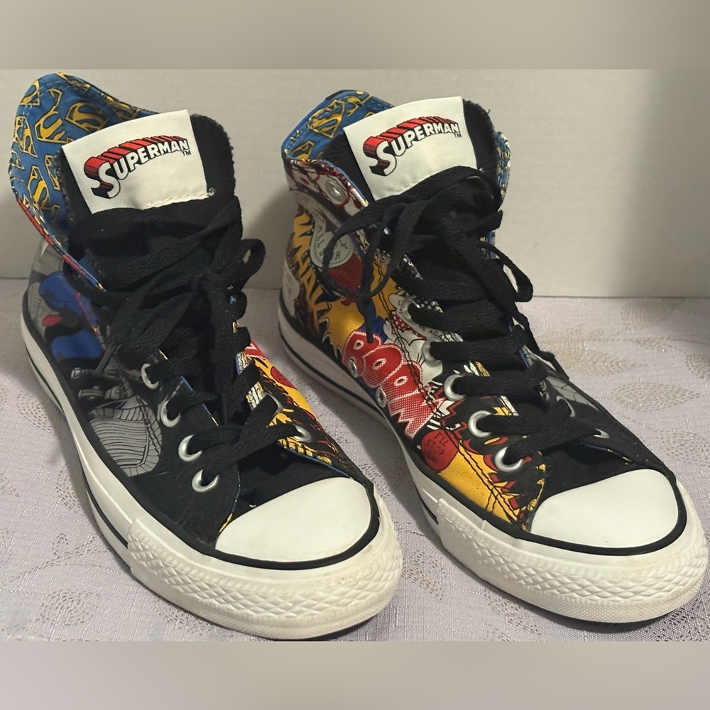 Converse Superman DC Comics,Graphic High-Top Sneakers -Black, Blue, Red, Yellow